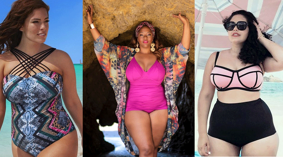 look de praia plus size